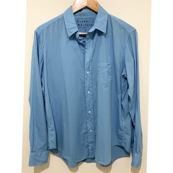 Frank & Eileen Tops - Frank & Eileen Blue Button Down V-neck Shirt, Size M